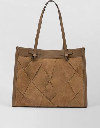 Gianni Chiarini rectangular suede shoulder bag double handles