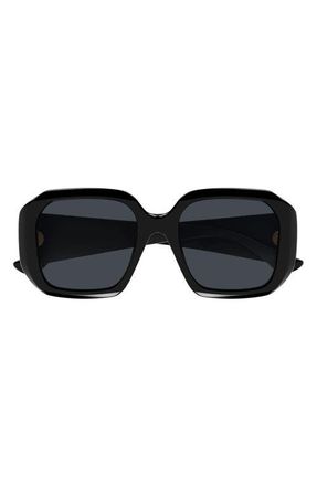 Chlo&eacute; 54mm Square Sunglasses in Black at Nordstrom