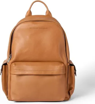 Brunello Cucinelli Cowhide travel backpack in Cognac at Nordstrom