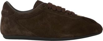 Dolce & Gabbana Brown Low-Top Suede Sneakers