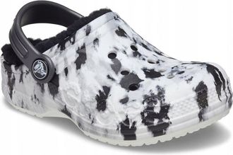 OEM Crocs Baya Zueco Con Forro Estampado Para Ni&ntilde;os 205888 C12eu 2930 Blanco Gris