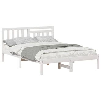 Berkfield Home Modern with Headboard White 135 x 190 cm Solid pine wood