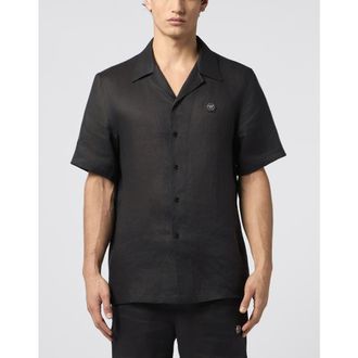Philipp Plein Bowling Shirt Basic Men in Black at Nordstrom, Size Small