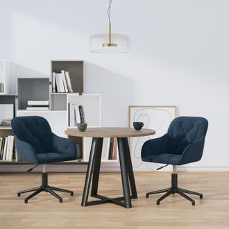 vidaXL Vidaxl - Sillas De Comedor Giratorias 2 Uds Terciopelo Azul