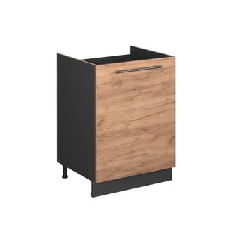 Vicco Mueble Bajo Para Fregadero Fame-line, Roble Dorado/antracita, 60 Cm, Vicco