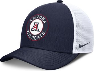 Nike Arizona Primetime Arched Nike Unisex Dri-FIT College Trucker Adjustable Hat in Blue | NC13044PUAN-G45