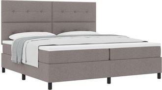 vidaXL Box Spring Bed with Mattress Taupe 200 x 200 cm Fabric vidaXL