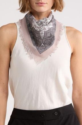 BCBGeneration Paisley Cotton Square Scarf in Light Neutral at Nordstrom Rack