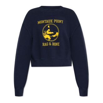 Rag & Bone Sweatshirts, female, Blue, Size: XS Sweatshirt with Print