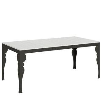 Itamoby Consolle Allungabile - Paxon - Colore: Bianco Frassino - Bordo: Antracite - Dimensioni: 90x120/224
