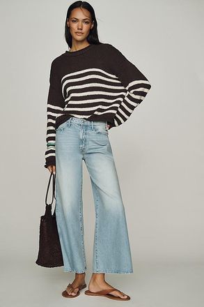 Mother Hustler Roller Ankle High-Rise Wide-Leg Jeans