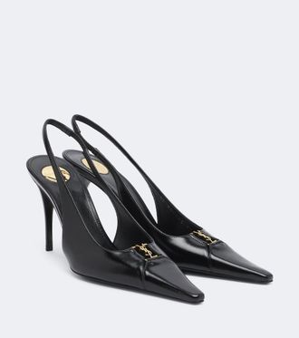 Saint Laurent Babylone Breteuil 90 leather slingback pumps