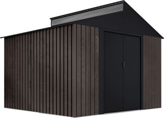 Wasabi Caseta Jard&iacute;n 7,25m&sup2; Robin T2 - Efecto Madera - Tragaluz - Puertas Correderas