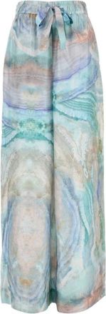 Zimmermann Zijden Broek met Wijde Pijpen - Dames - Wijde Broeken - Veelkleurig - S - Broeken