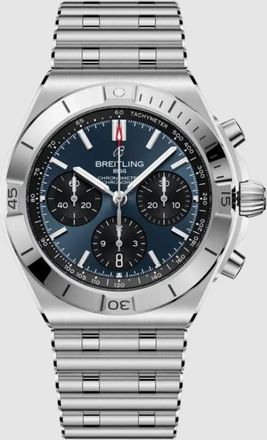 Breitling Chronomat Chronograph Automatic Chronometer Blue Dial Mens Watch AB0158101C1A1