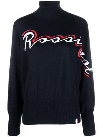 Rossignol logo-intarsia merino wool-blend jumper - Blue