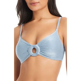 Sanctuary Metallic Swim Top in Yachty Blue at Nordstrom, Size X-Large