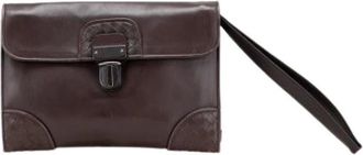 Bottega Veneta Pre-owned Clutches, female, Brown, Size: ONE SIZE Pre-owned Leather Clutch