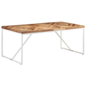 Berkfield Home Dining Table 180x90x76 cm Solid Acacia & Mango Wood in Brown | Size: 180 x 90 x 76 cm
