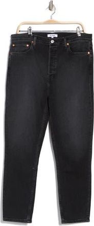 Re/Done 90s High Waist Ankle Crop Slim Jeans in Washed Noir at Nordstrom Rack, Size 25