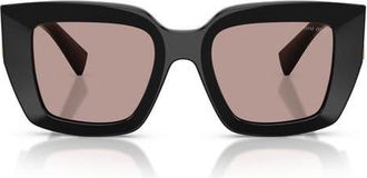 Miu Miu 51mm Gradient Square Sunglasses in Black /Light Purple Brown at Nordstrom