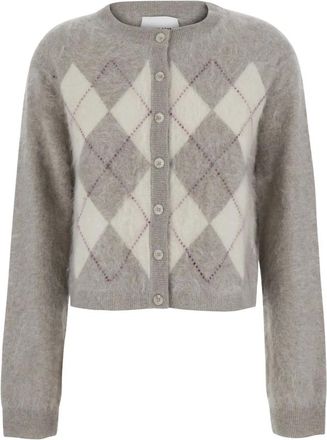 Soft Goat Argyle Cardigan - Knitwear - Mujer - Beige - XS