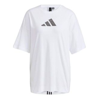 adidas (WMNS) adidas x Swarovski Crossover Casual Sports Breathable Solid Color Short Sleeve White T-Shirt H55253