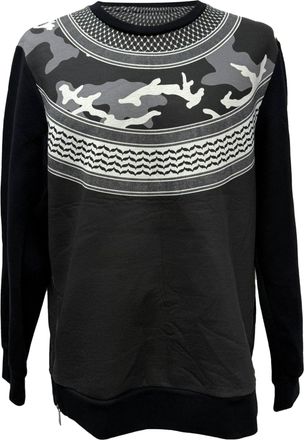 Neil Barrett Camouflage Print Sweatshirt in Black Neoprene