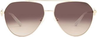 Guess Brown Gradient Pilot Ladies Sunglasses GF6140 32F 62