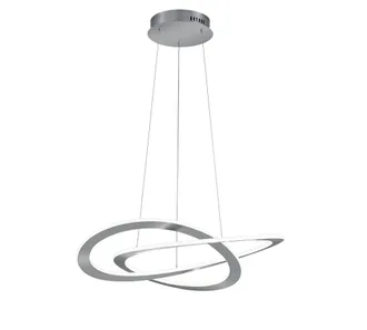 Trio Leuchten Lampada A Sospensione Led, Metallo, Nichel Opaco, 71x150x71 Cm, Oakland