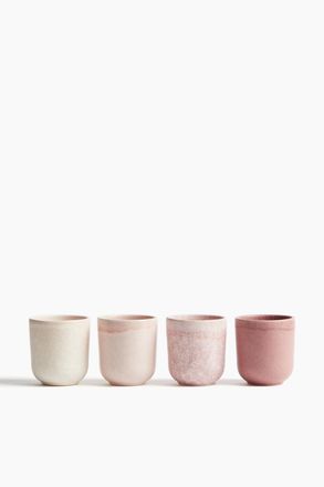H&M 4er-Pack Becher aus Steingut - Rosa