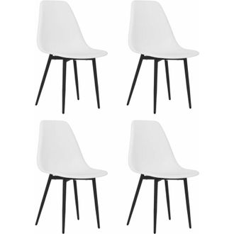 vidaXL Sillas De Comedor 4 Unidades Blancas Pp Vidaxl
