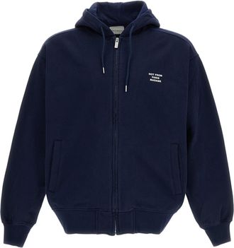 Dr&ocirc;le de Monsieur Full-Zip Sweatshirt with Signature Slogan and Relaxed Fit