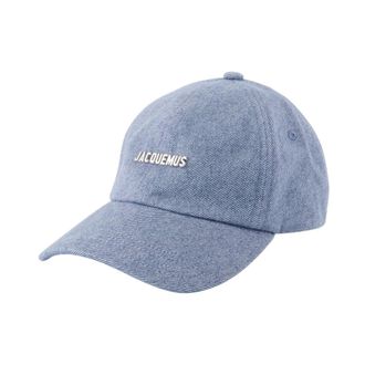 Jacquemus Caps, unisex, Blue, Size: 60 CM Blue Cotton Cap - Made in Vietnam