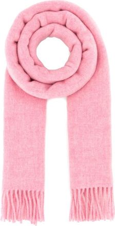 Ganni Pink Logo Patch Scarf