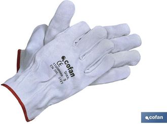 cofan Cofan - Guantes De Piel De Serraje Gris Protecci&oacute;n Y Seguridad T-9 (bl&iacute;ster 12 Pares)
