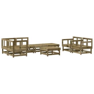 vidaXL Juego De Muebles De Jard&iacute;n 8 Pzas Madera De Pino Impregnada Vidaxl