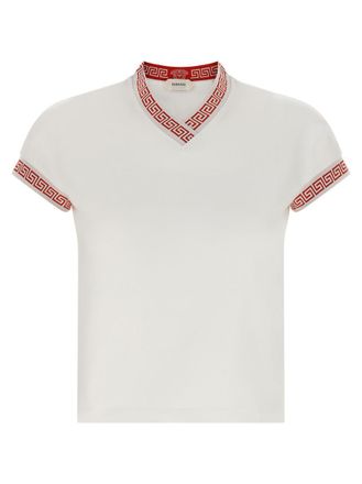 Versace White V Neck T-Shirt