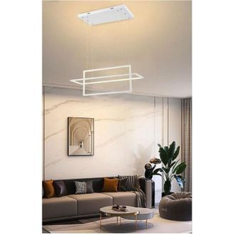 Trade Shop Trade Shop Traesio - Trade Shop - Lampadario Soffitto Sospensione 2 Rettangoli Moderno Lp-34b Luce 3000k 6500k 4000k