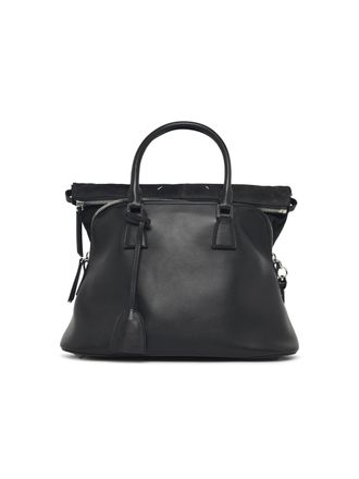 Maison Margiela 5ac Soft Medium Bag In Dark Grey Leather