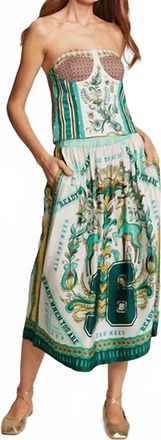 Me369 Vanessa Sporty Midi Skirt In Jade