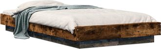 vidaXL Estructura De Cama Con Led Roble Ahumado 80 X 200 Cm Vidaxl