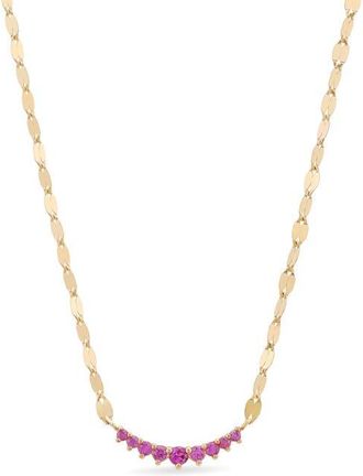 Lana Jewelry 14K Gold Mini Curved Pink Sapphire Pendant Necklace in 14K Yellow Gold at Nordstrom, Size 18