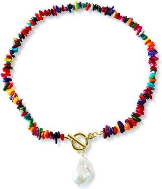 Hzmer Jewellery gemstone necklace - women - Natural Stone - One Size - Gold