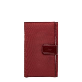 Dior Red Color Nylon Leather Long Wallet (Bi-Fold) (Pre-Owned)