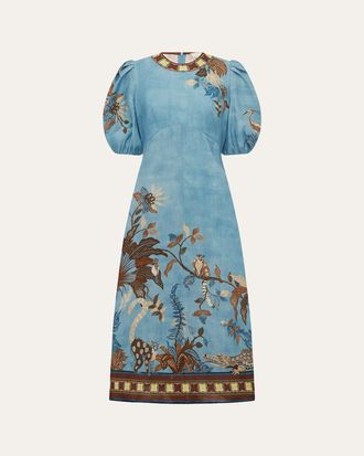 Alemais Georgie Linen Midi Dress