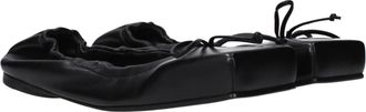 Jacquemus Womens Black Leather Ballet Flats