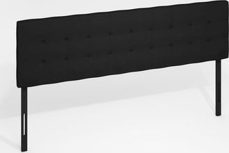 Furinno Roanne Tufted Headboard, Plain Black, King