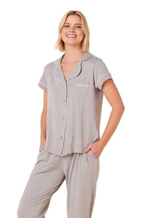 The Cats Pajamas Pima Knit Capri Set in Classic Heather Grey at Nordstrom, Size X-Large