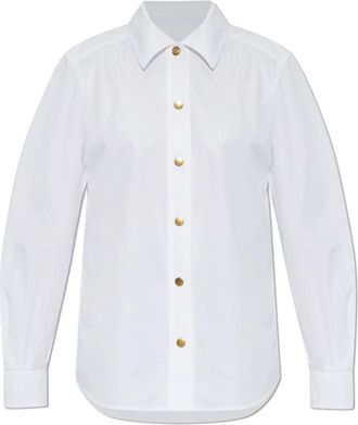 Burberry Iselde Shirt - Dames - Overhemden - Wit - 2XS - Katoen - Overhemden